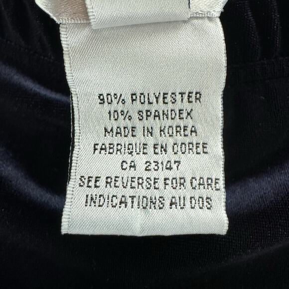 VTG Talbots Skirt Womens M Purple Black Velvet Pullon Elastic Waist Maxi Length - Picture 10 of 11